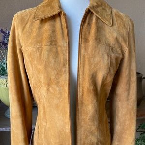 Vintage Golf & Golf Tan (Buckskin) Suede Bomber Style Jacket Size Small (44)